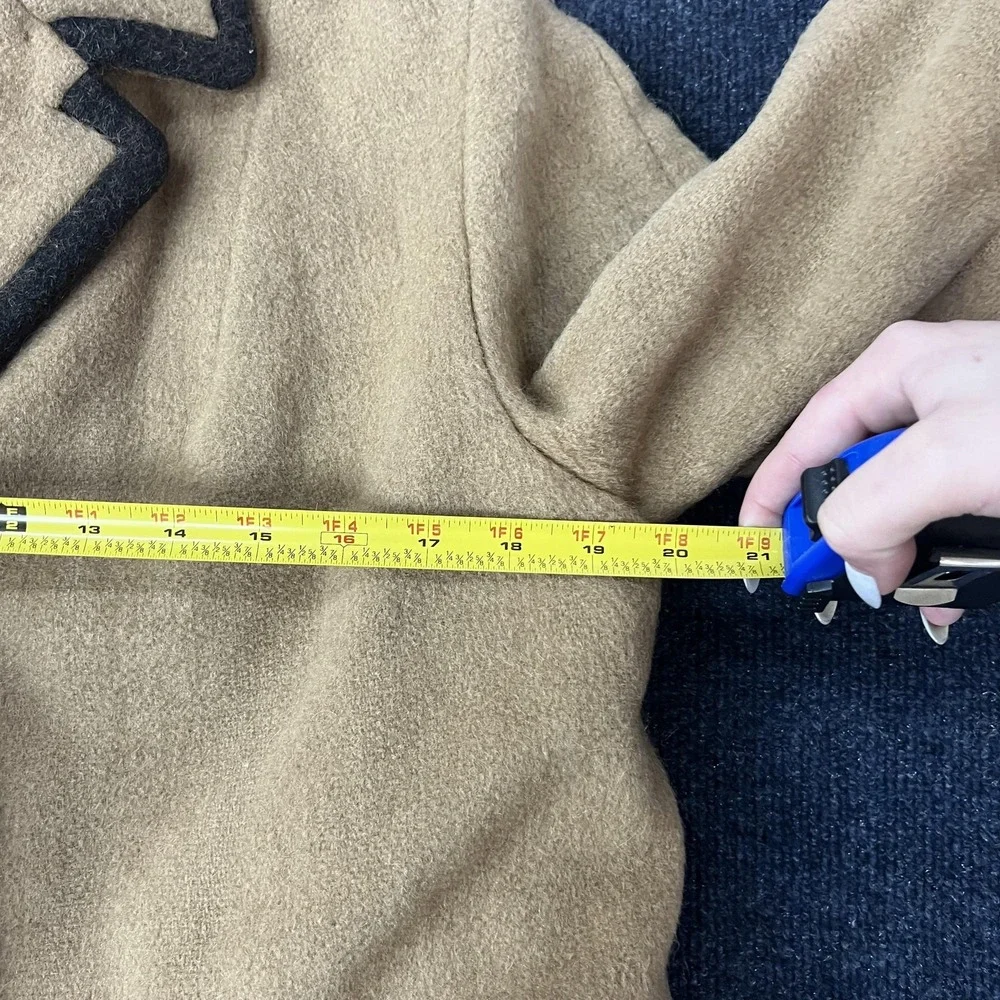 Vintage Loden Coat Mens 42 Beige Wool Lined‎ Single Breasted Overcoat Germany